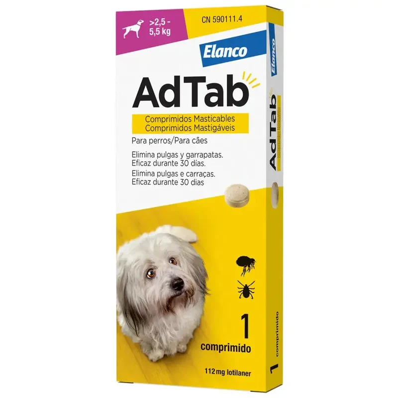 AdTab Comprimido Masticable Antiparasitario para Perros (1 ud)