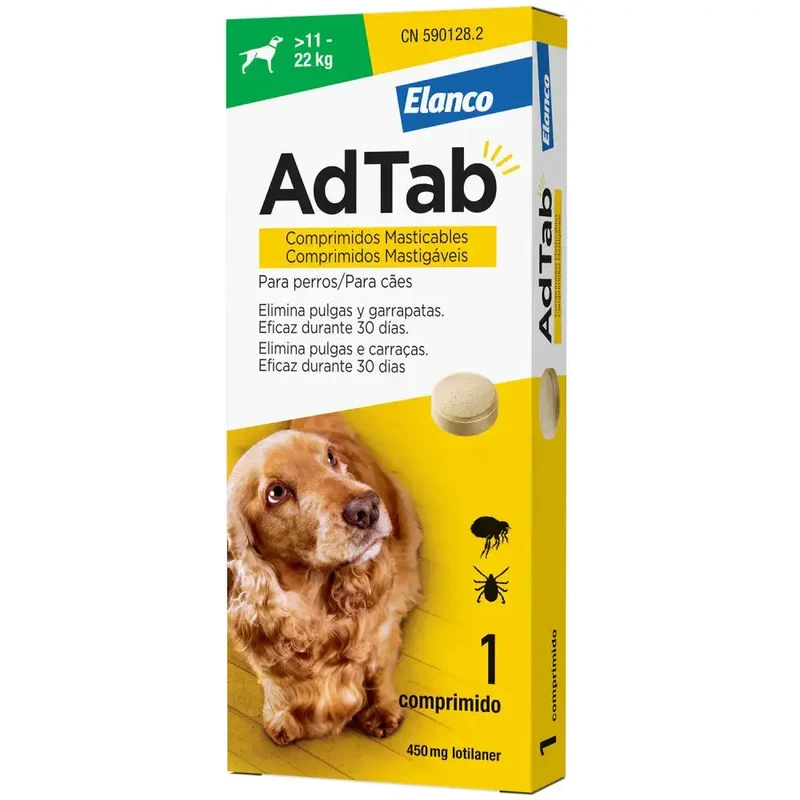 AdTab Comprimido Masticable Antiparasitario para Perros (1 ud)