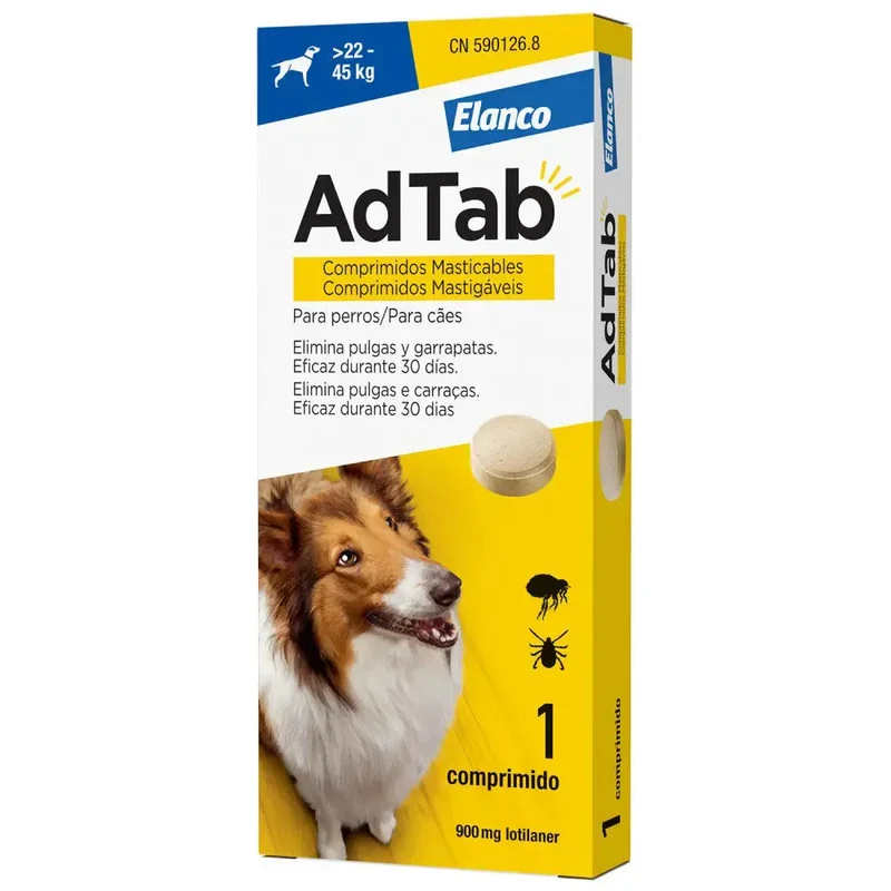 AdTab Comprimido Masticable Antiparasitario para Perros (1 ud)