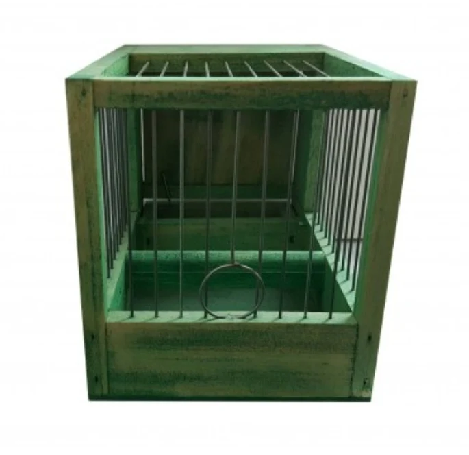 Jaula pequeña verde 21x15.5x14.5cm