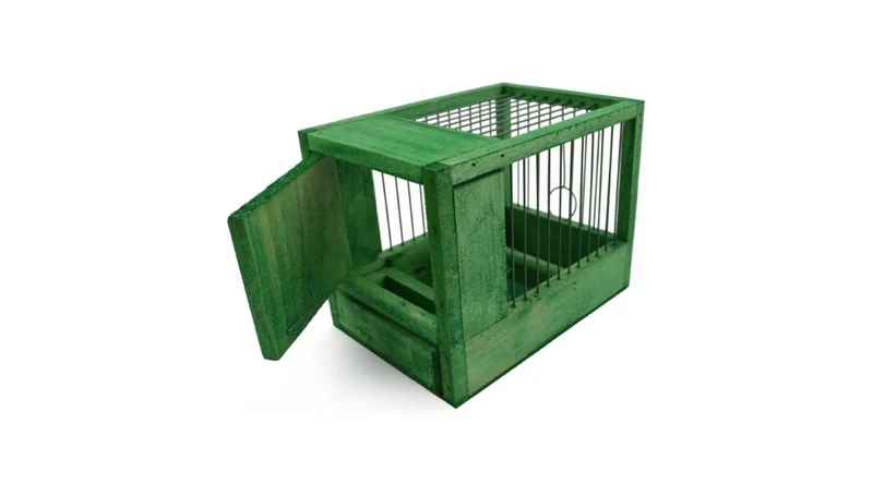 Jaula pequeña verde 21x15.5x14.5cm