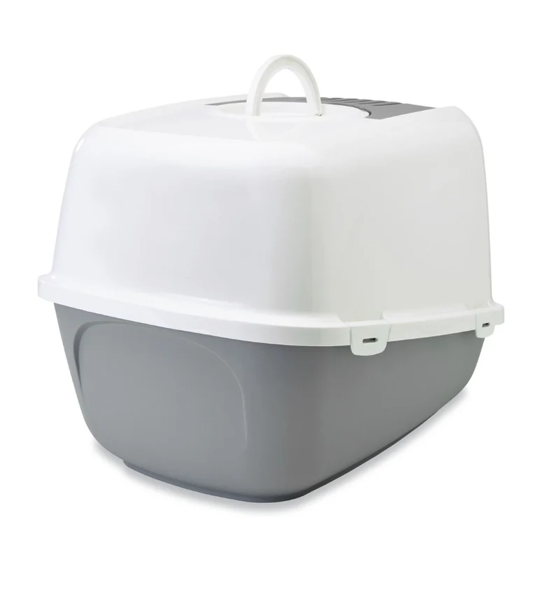 Savic Cat Toilet Nestor Jumbo - Caja de Arena - 66.5x48.5x46.5 cm Gris Verde