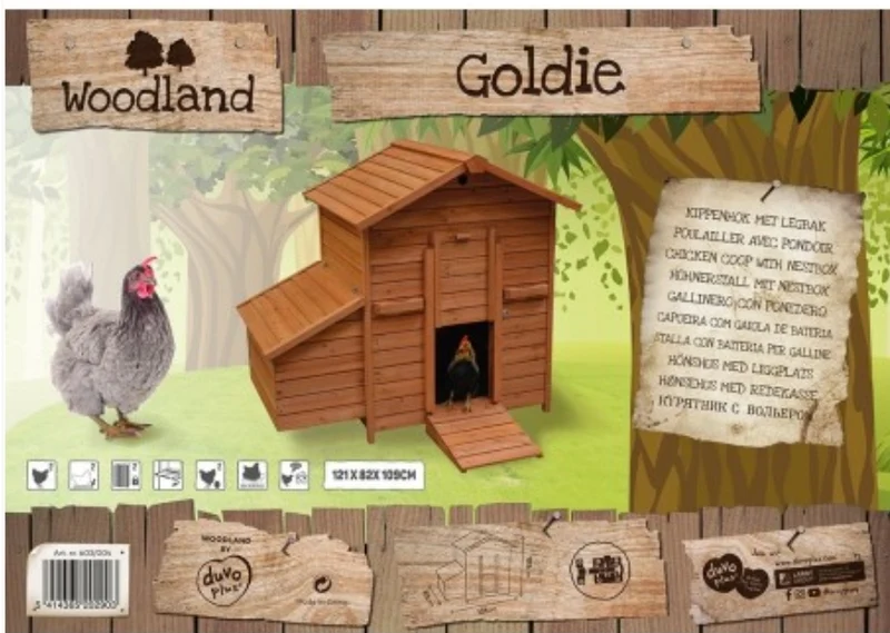 Gallinero Goldie Brown 121x81,6x109cm - Woodland