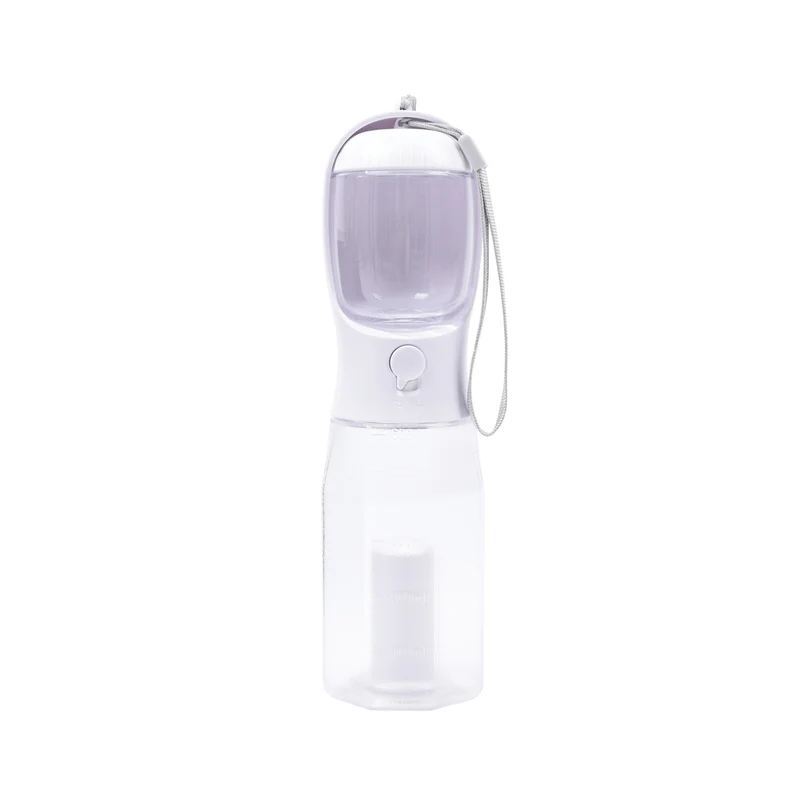 ON THE ROAD Dog water bottle 600 ml - 3 in 1 - White Chalk