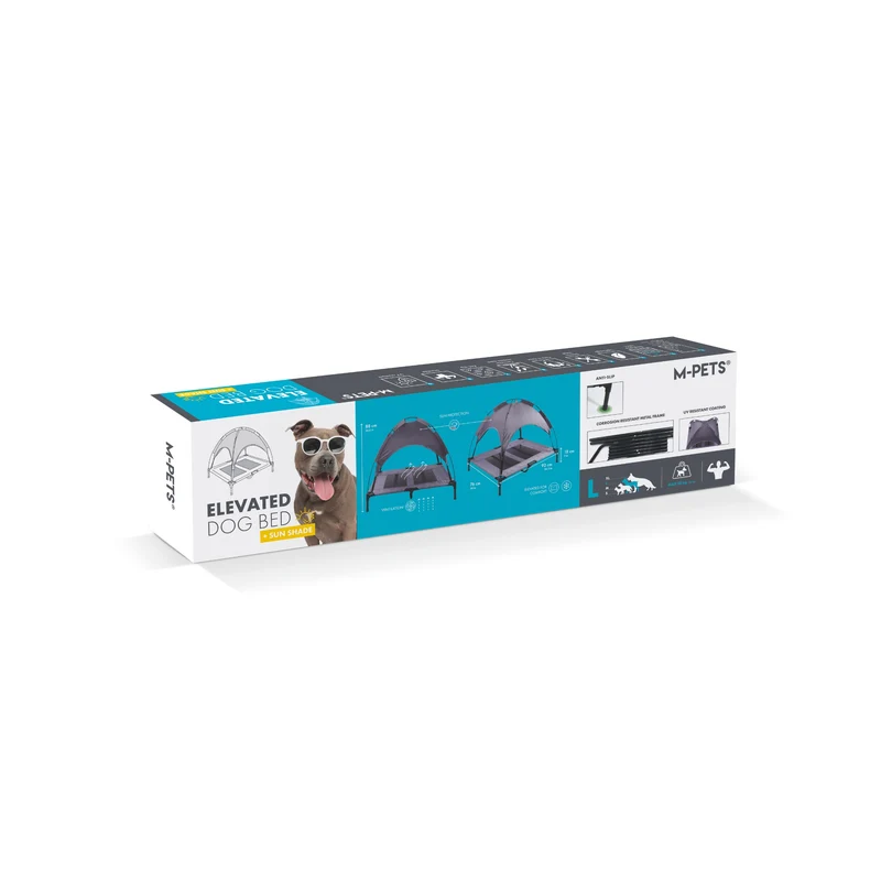 ELEVATED Dog Bed with sun shade
