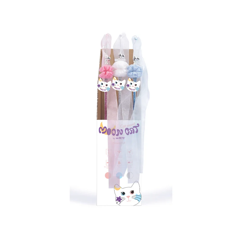 MoonCAT - cat wand Nebula Puff - Pink Blue Silver & White