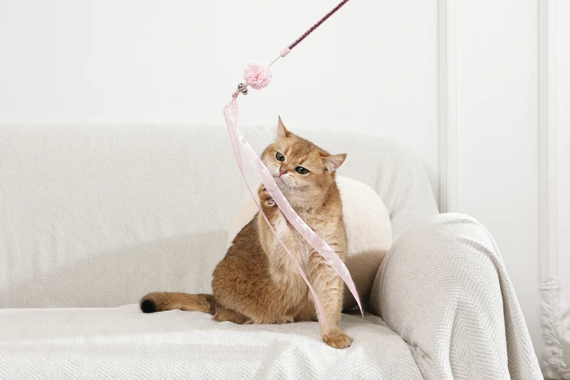 MoonCAT - cat wand Nebula Puff - Pink Blue Silver & White