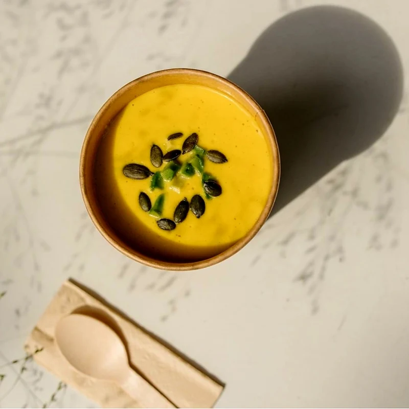 Sopera Cartón + Tapa Kraft 500ml (Combo)- 16oz