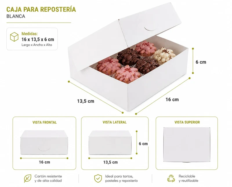 Caja Pastelería 16x13,5x6cm
