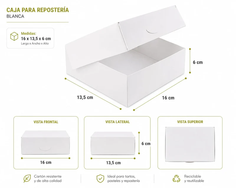 Caja Pastelería 16x13,5x6cm