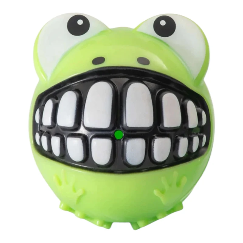Rogz Grinz Fetch Frog — Juguete de Fetch con Chirriador para Perros
