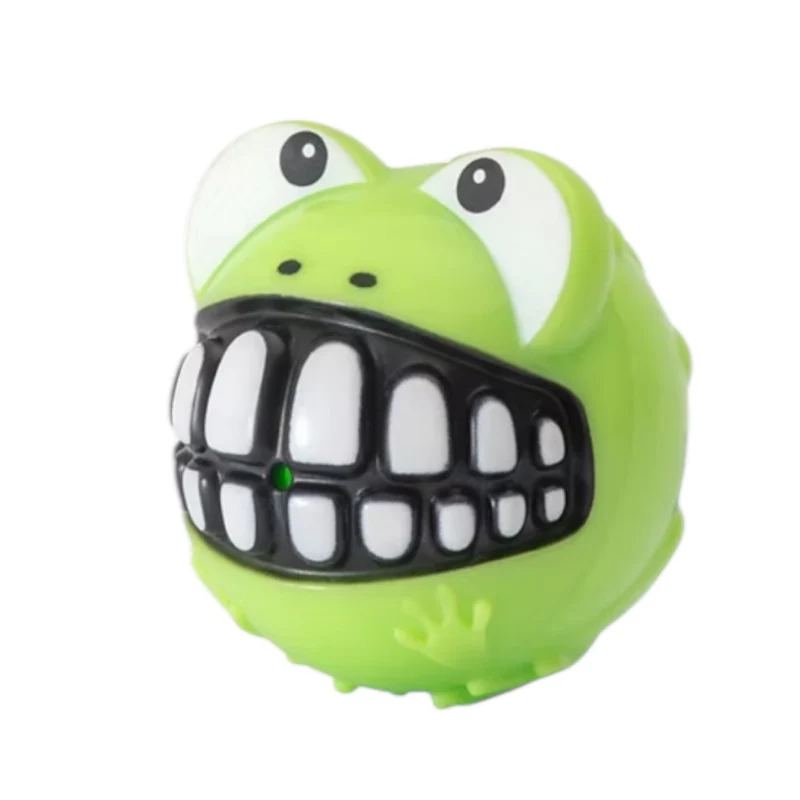 Rogz Grinz Fetch Frog — Juguete de Fetch con Chirriador para Perros