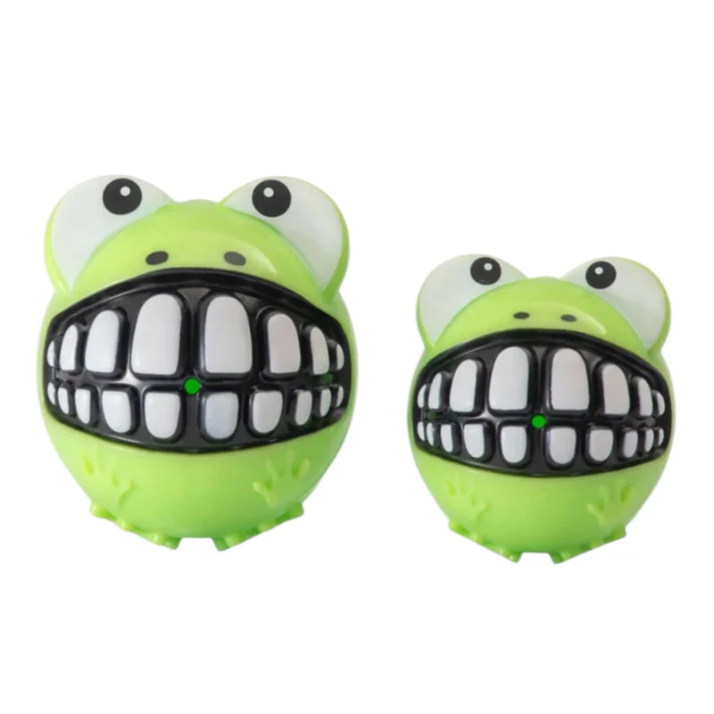 Rogz Grinz Fetch Frog — Juguete de Fetch con Chirriador para Perros