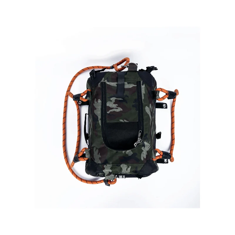 REMIX Travel Carrier 2 in 1 with Leash-Shoulder Belt - Camouflage & Orange