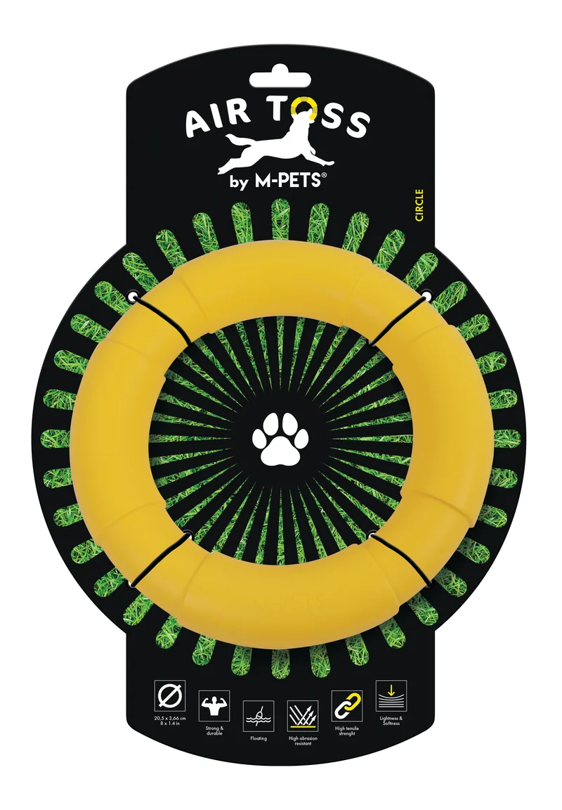 AIR TOSS Dog Floating Toy Circle - Yellow