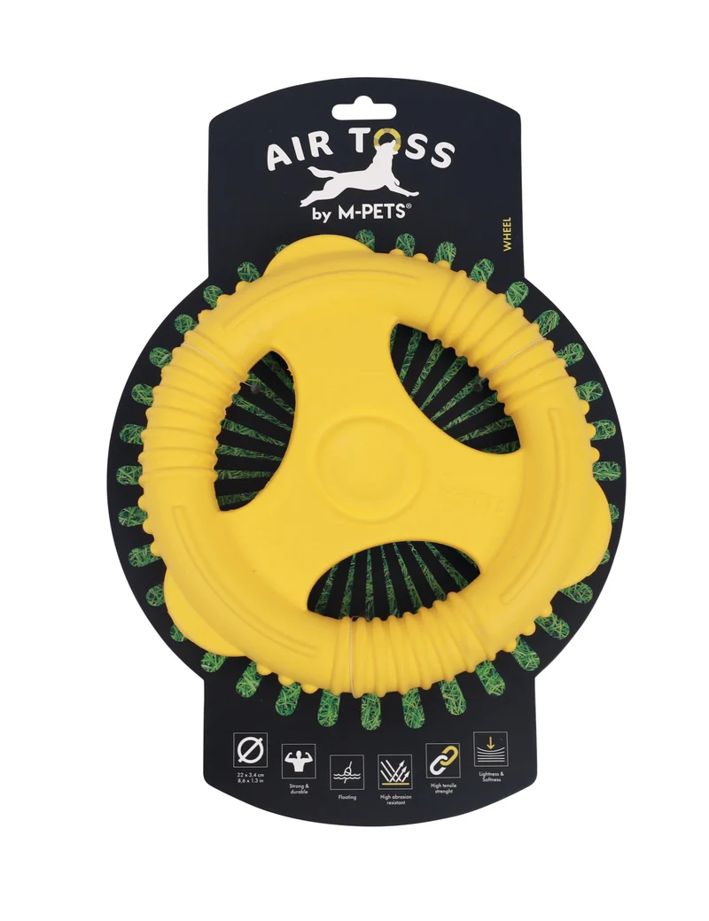 AIR TOSS Dog Floating Toy Wheel - Yellow