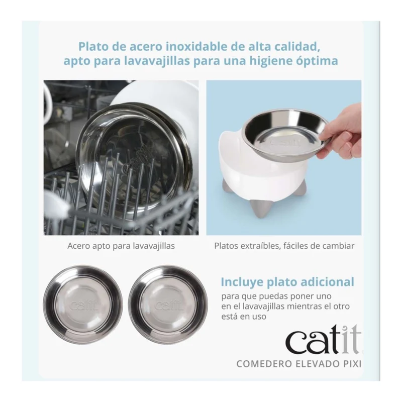 Catit PIXI Comedero Elevado para Gatos — Combina con Fuente PIXI