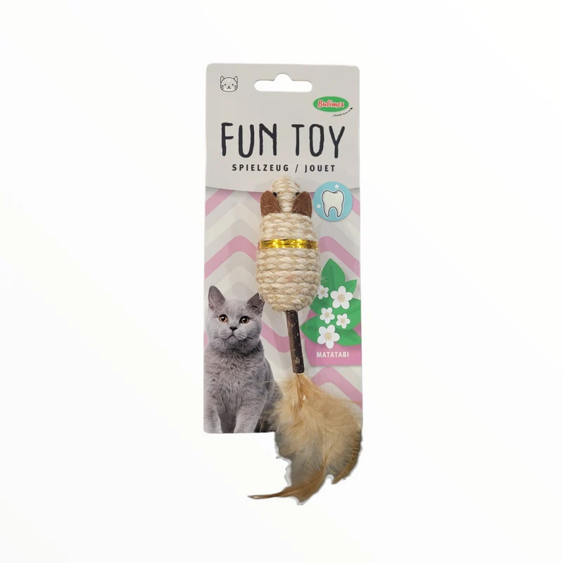 Bubimex Ratón Matatabi con Plumas Juguete Natural Estimulante para Gatos