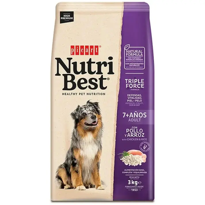 Picart Nutribest Senior con Pollo y Arroz Pienso para Perros +7 años