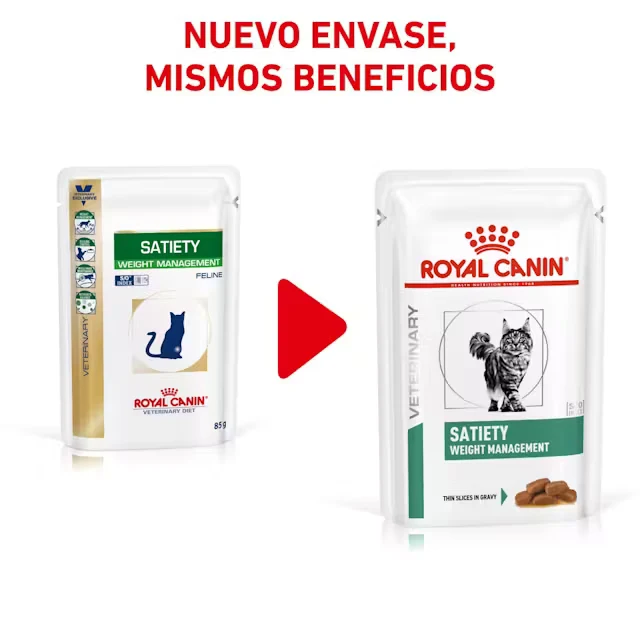 Royal Canin Veterinary Satiety Weight Management Finas Láminas en Salsa 85 g Húmedo para Gatos