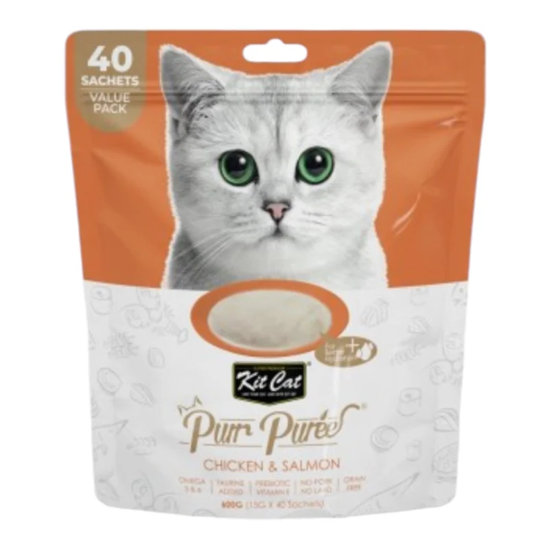 Kit Cat Purrpuree Pollo y Salmón para Gatos — Pack Snack Cremoso