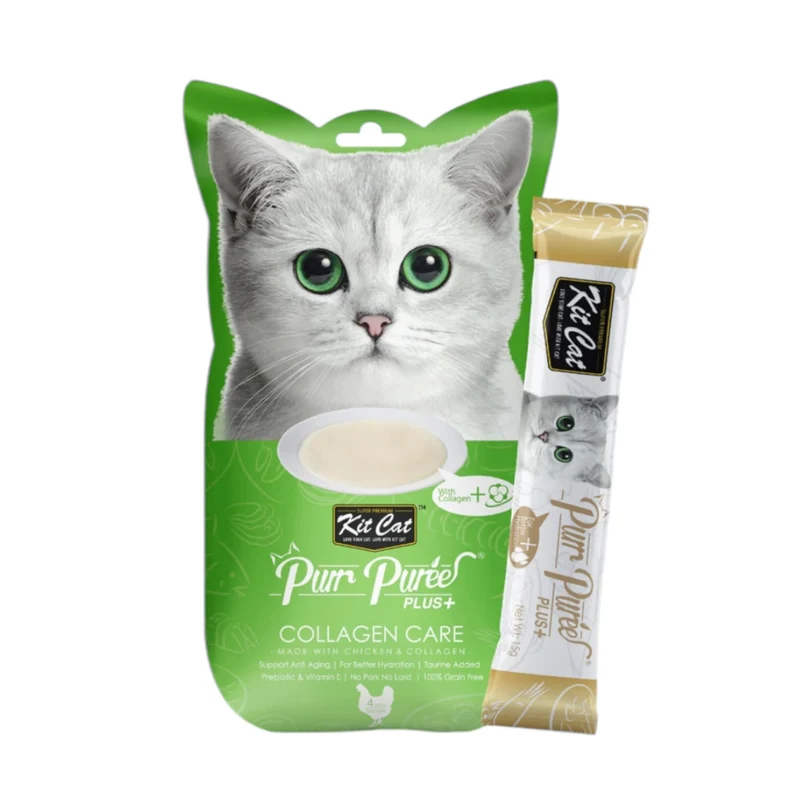 Kit Cat Purrpuree Plus Collagen Care para Gatos — Snack Cremoso con Colágeno
