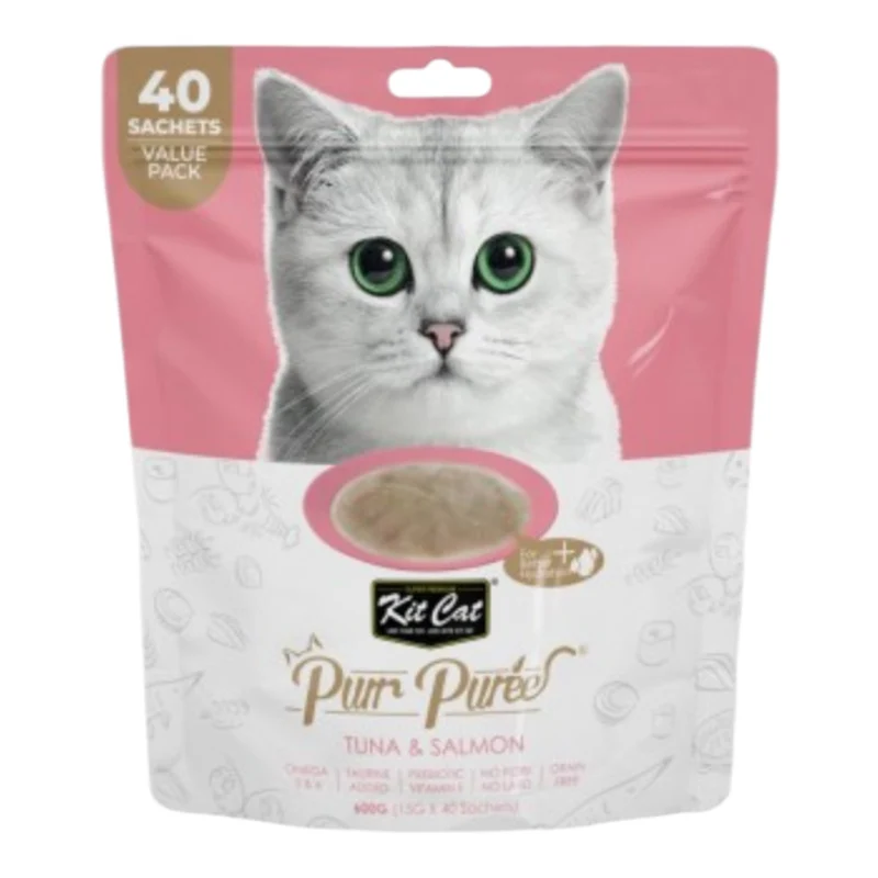 Kit Cat Purrpuree Atún y Salmón Pack para Gatos — Snack Cremoso