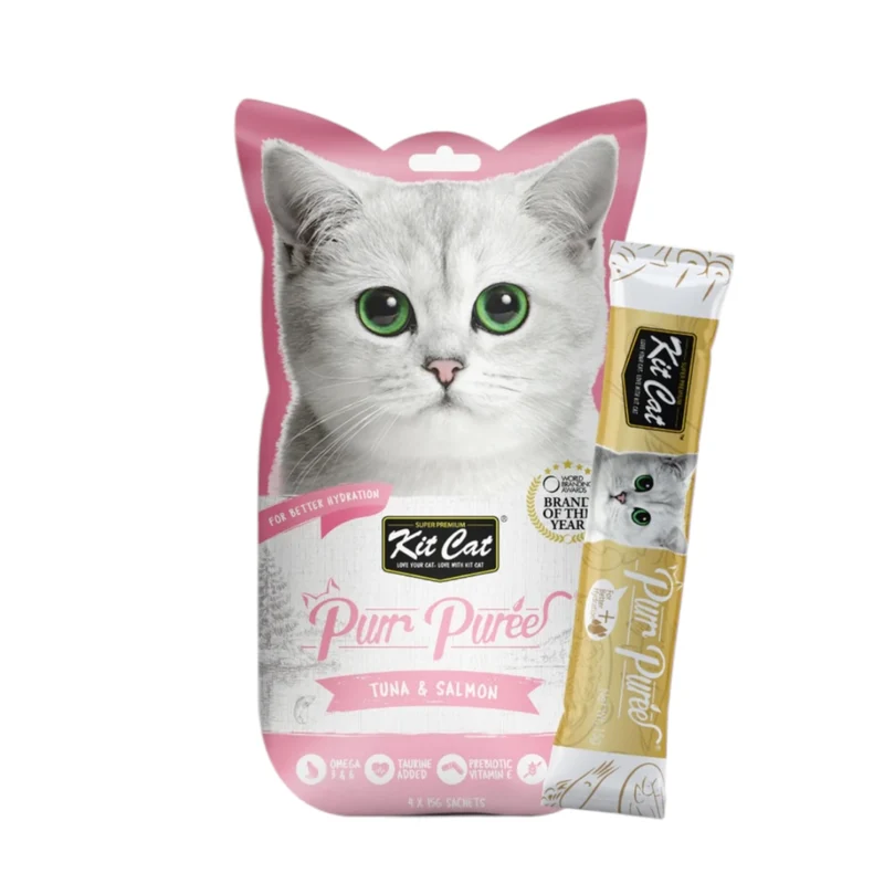 Kit Cat Purrpuree Atún y Salmón para Gatos — Snack Cremoso