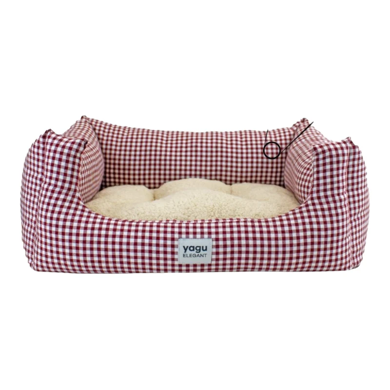 Cuna Vicky Roja para Perros y Gatos — Cama Acolchada con Bordes