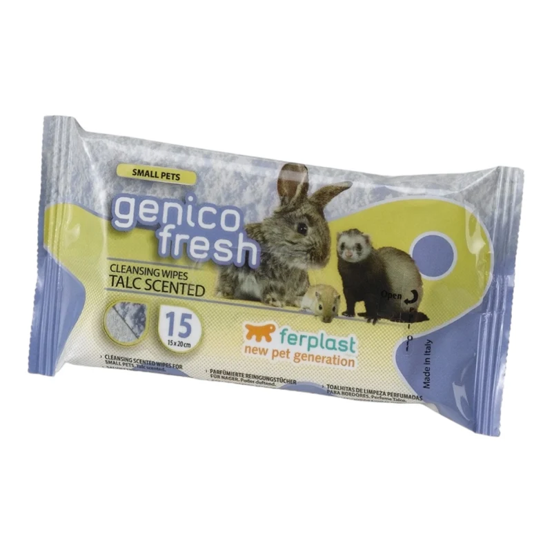 Ferplast Toallitas Húmedas para Conejos y Roedores — Limpieza Suave