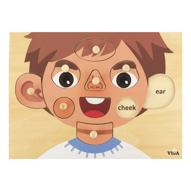 Viga Toys Puzzle des parties du visage 18M+ - Garçon