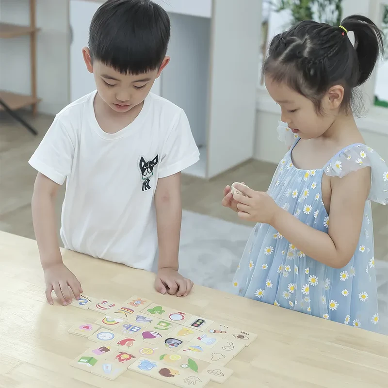 Viga Toys Ensemble de Puzzle d'Apprentissage Cinq Sens 3A+