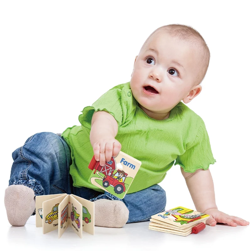 Viga Toys Mes 3 Premiers Livres en Bois – 12M+