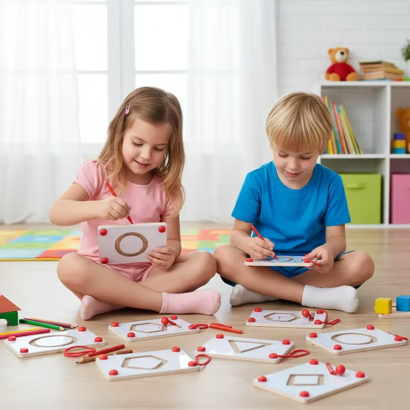 Viga Toys Tableau d’Écriture Magnétique 3A+ - Formes Géométriques