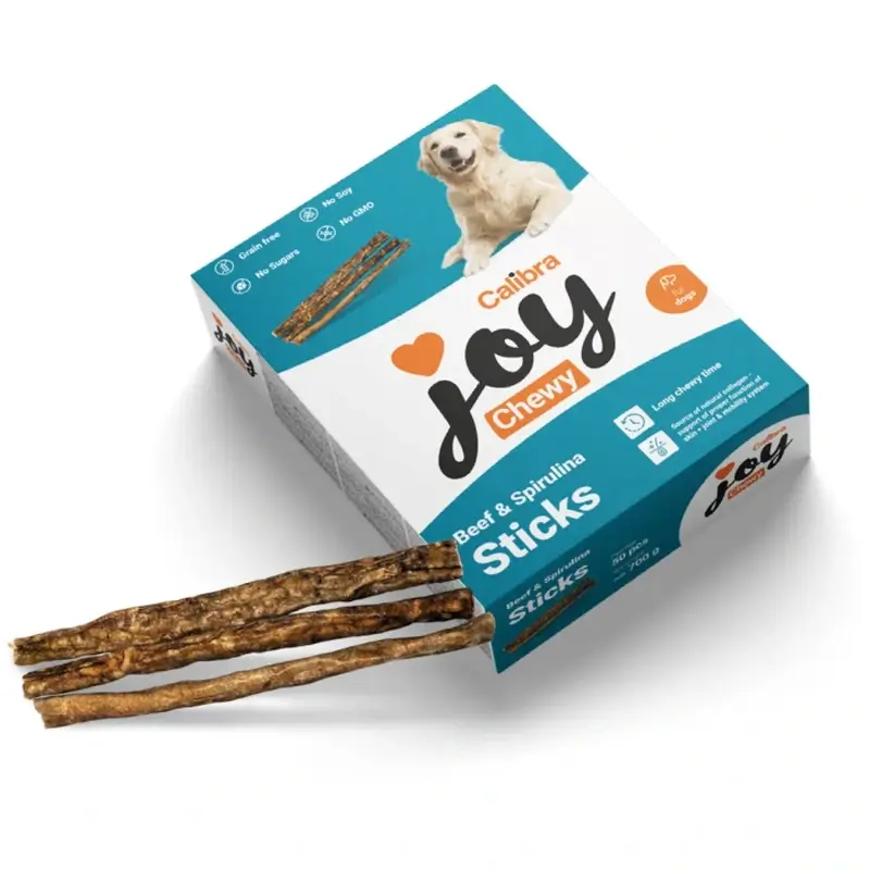 Calibra Joy Dog Chewy Sticks Vacuno Y Spirulina, 50 Unidades X 700 Gr