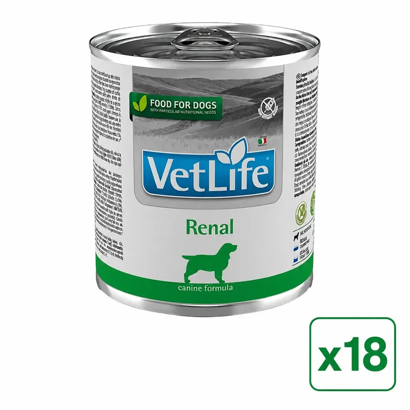 Farmina Vet Life Dog Renal, Pack 18x300 gramos