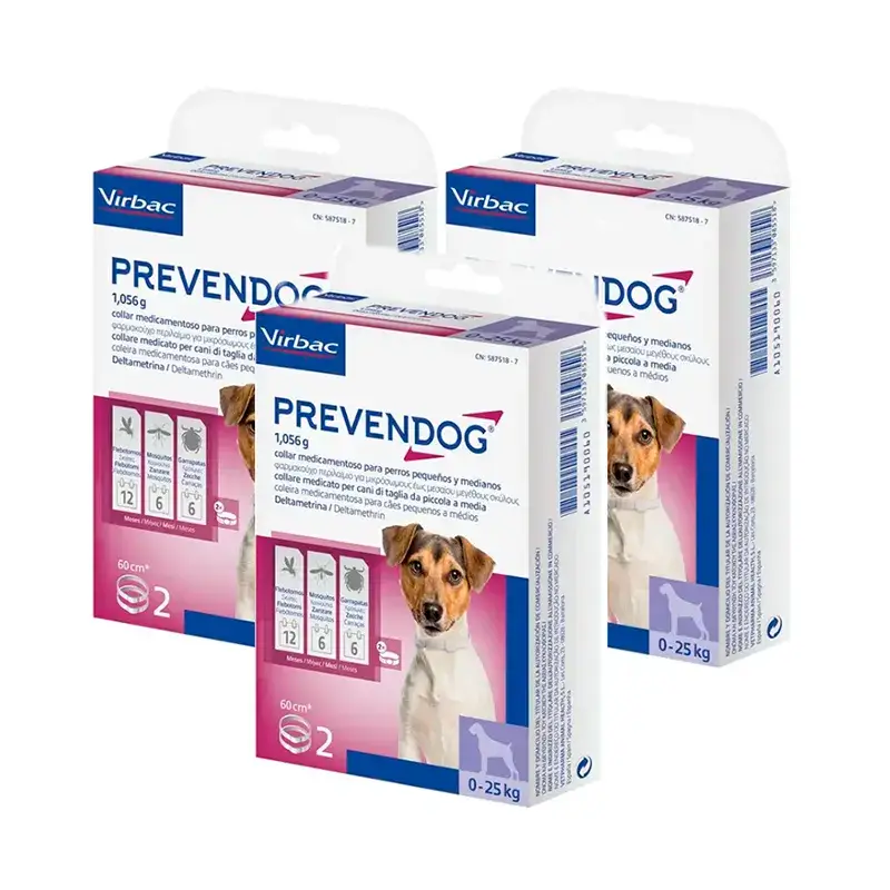 Virbac Prevendog Collar Antiparasitario, Pack 3 x 60 cm 2 unidades