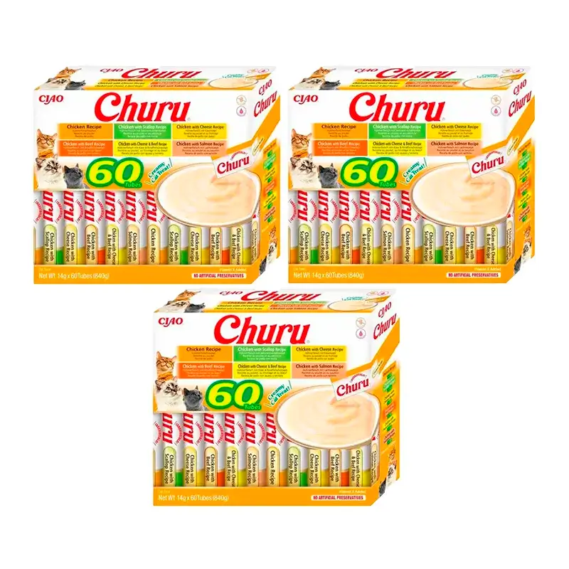 Churu Cat Variedades De Pollo, Pack 3 x 60X14Gr