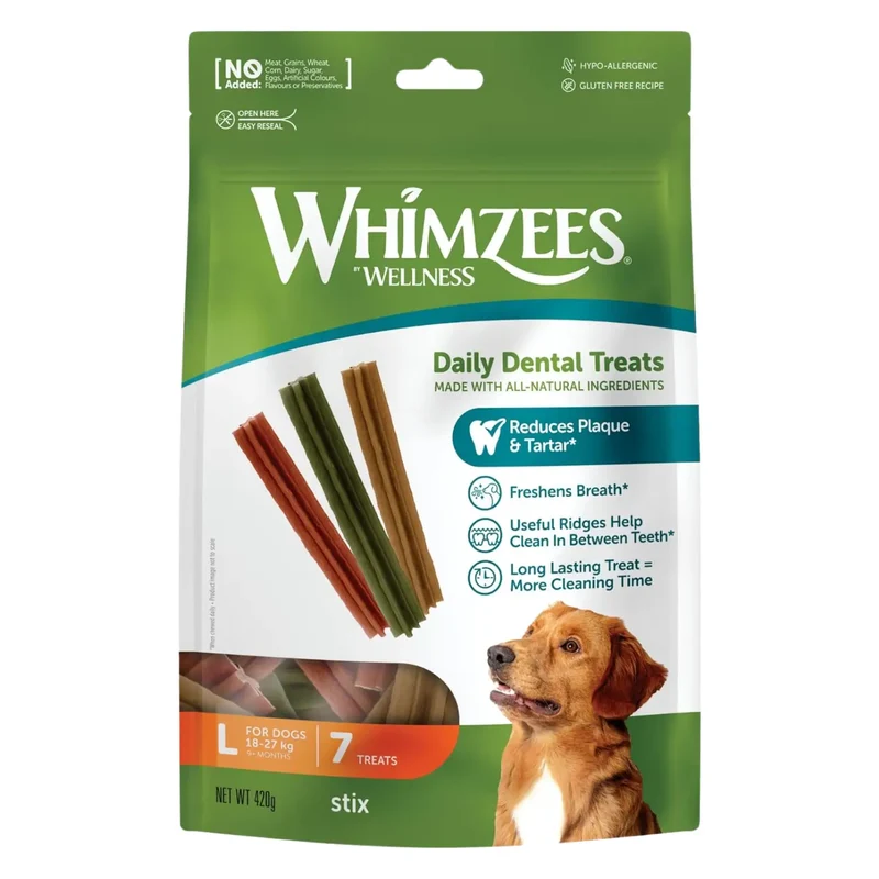 Whimzees Hueso Estrella Snack Dental para Perros Bolsa 420 g