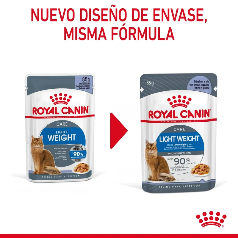 Royal Canin Light Weight Care Finas Láminas en Gelatina 85 g Húmedo para Gatos