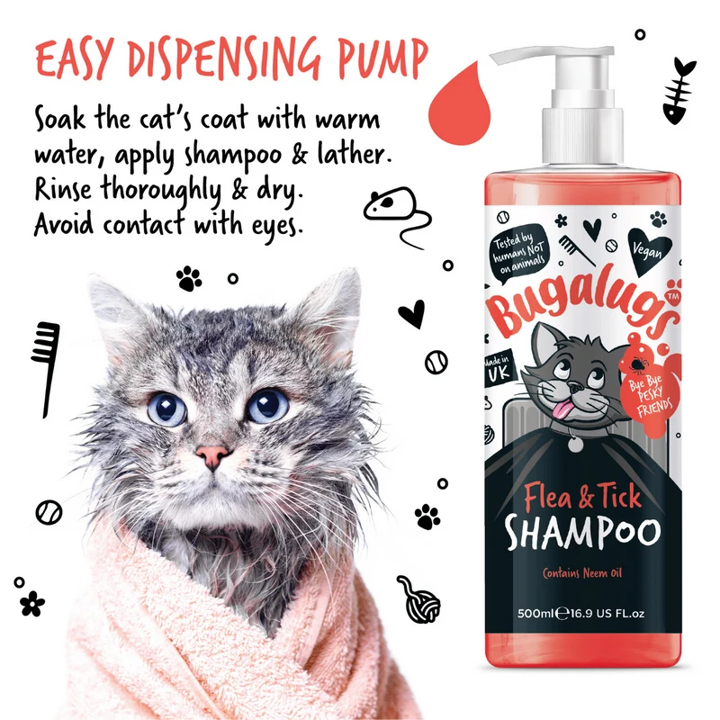 Bugalugs Flea & Tick Cat Shampoo 500ML