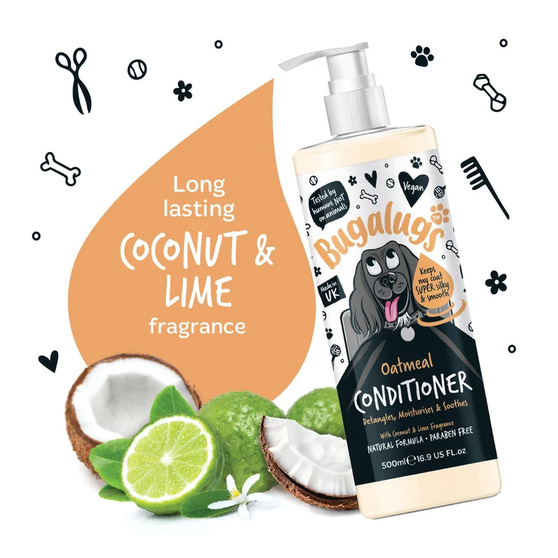 Bugalugs Oatmeal with Coconut & Lime Fragrance Dog Conditioner 500ML