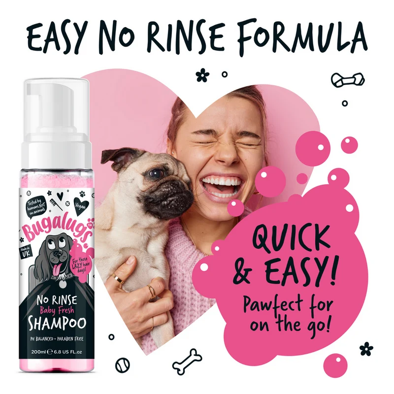 Bugalugs Baby Fresh No Rinse Dog Shampoo 200ML