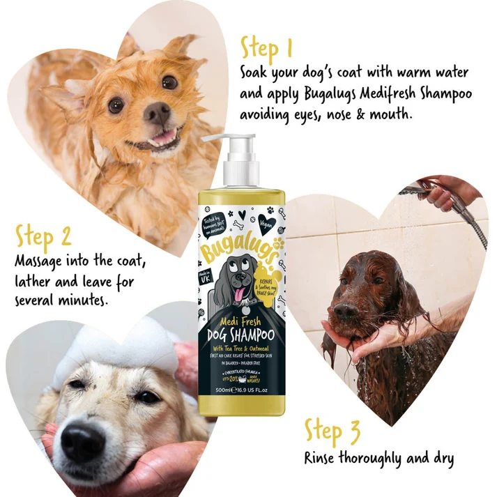 Bugalugs Medi Fresh Dog Shampoo With Tea Tree & Oatmeal 500ML