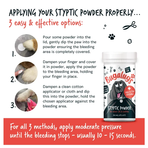Bugalugs Styptic Powder for Minor Cuts & Scratches for Pets 50G