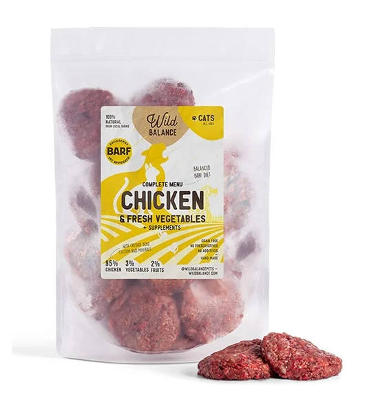 Wild Balance Complete BARF Menu Chicken Raw Food for Cats 1KG