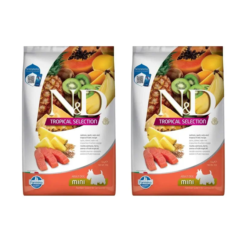 Farmina N&D Dog Tropical Selection Mini Salmon 5Kg, Pack De 2