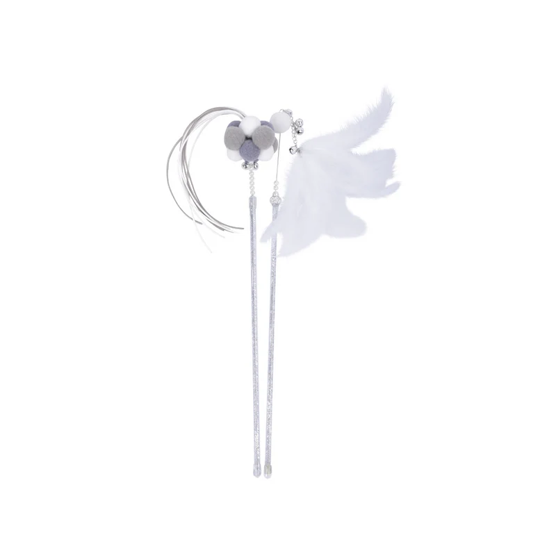 MoonCAT - cat wand set Stellar Plume&Cosmic Fluff - Silver & White