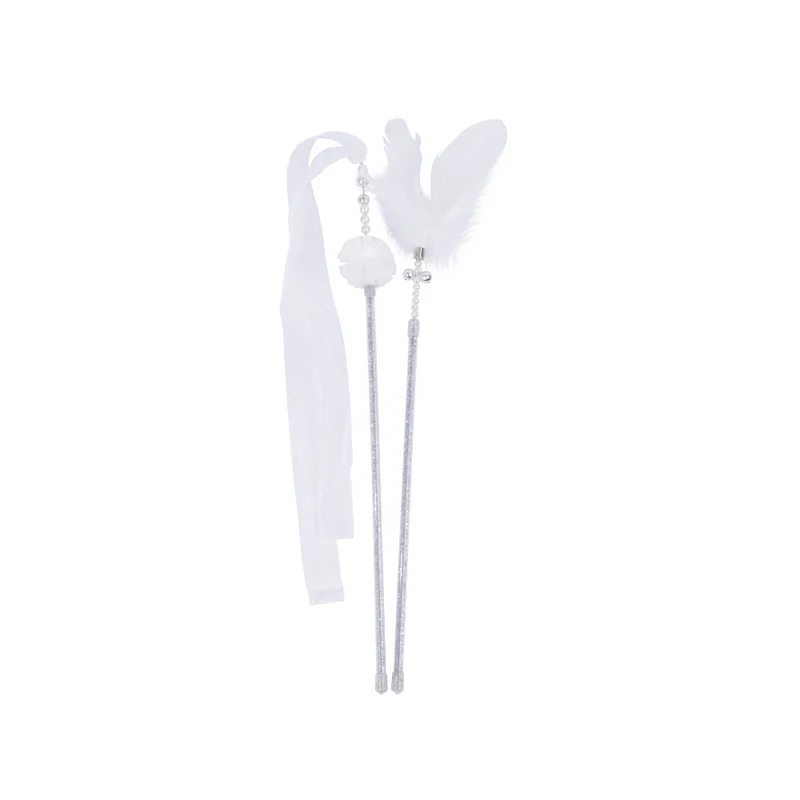 MoonCAT - cat wand set Nebula Puff&Galactic Plume - Silver & White