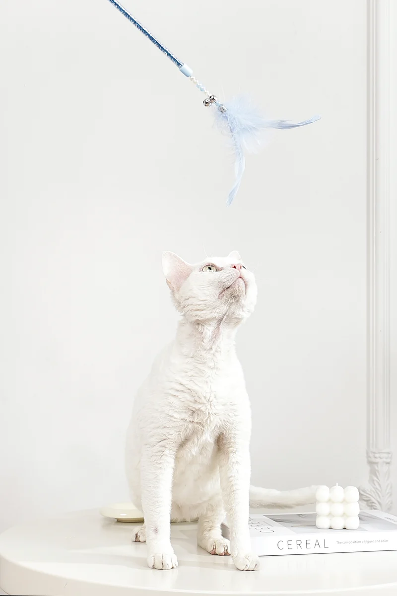 MoonCAT - cat wand Galactic Plume Pink/Blue Silver & White